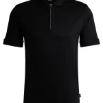 Polo slim en coton mercerisé à encolure zippée