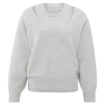 Pull doux à col en V avec haut assorti en coupe ample