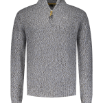 Pull demi-zip en laine grise
