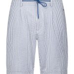 Short chino avec motif rayures bleu