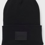 Bonnet en maille de coton avec badge logoté