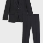Costume deux pièces en mélange de laine extensible