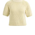 Pull en grosse maille à manches courtes et col rond