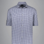 Chemise en sergé de coton, coupe ajustée, col français
