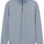 Pull en maille avec fermeture éclair et col montant moderne bleu clair
