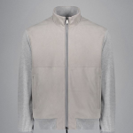 Maille hybride soie-coton avec devant intégral en Aqualeather®