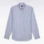 Chemise en coton pinpoint à rayures vert d'eau coupe