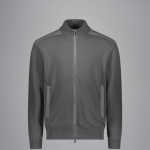 Pull zippé en coton Fresco avec détails en lin